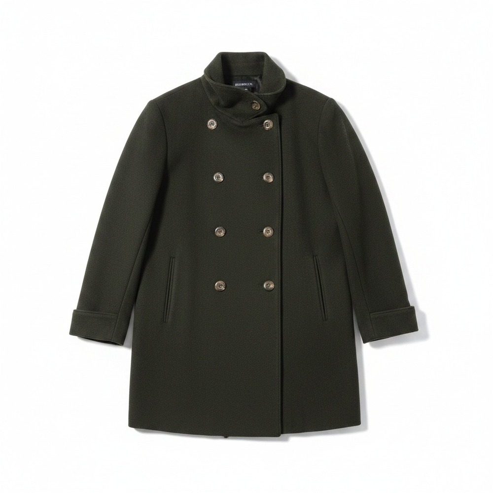 Donnybrook Forest Green Double Breasted Funnel Neck Pea Coat, Women's Size‎ 14